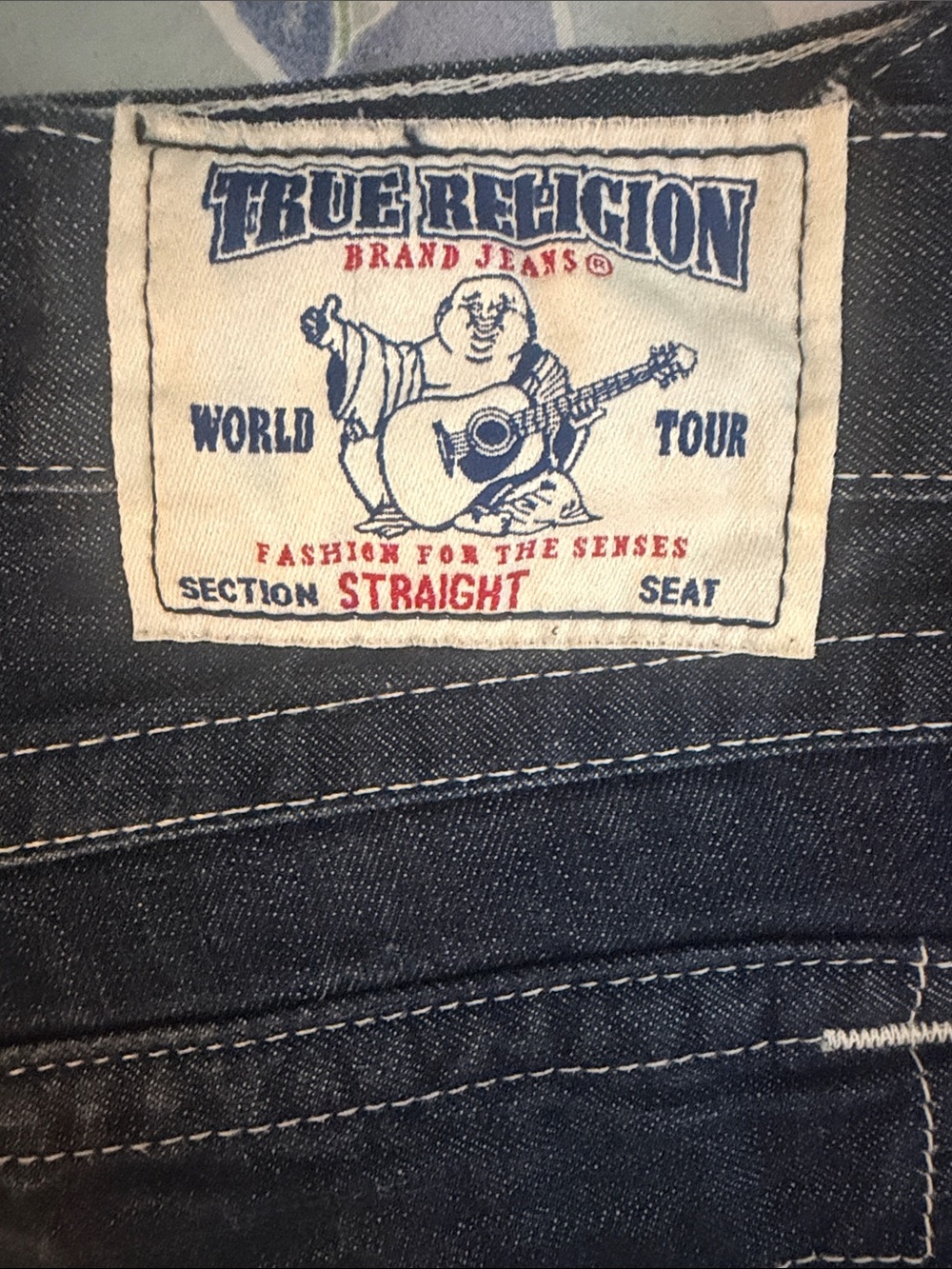 True Religion Men’s Straight Jeans in Dark Indigo